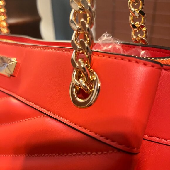 NWT Michael Kors Whitney Quilted Tote in Orange with Gold Hardware w/dustbag - Picture 11 of 14